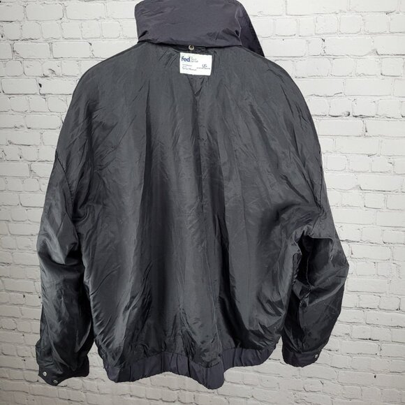 Fedex Black Double Zip Hideable Hood Relflective Windbreaker Jacket Size 3XL - Picture 6 of 16